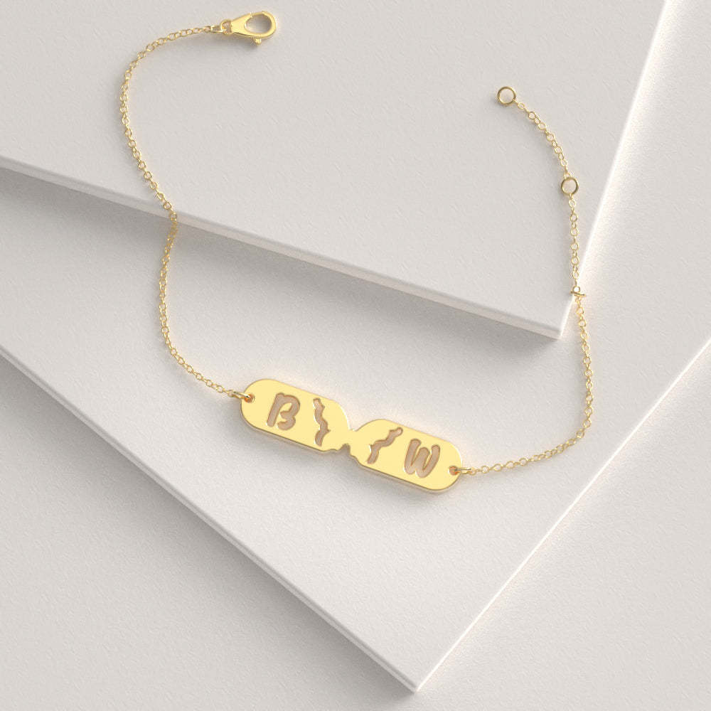 Custom Butterfly Name Bracelet Gift, I Feel Butterflies in My Stomach When I With You -