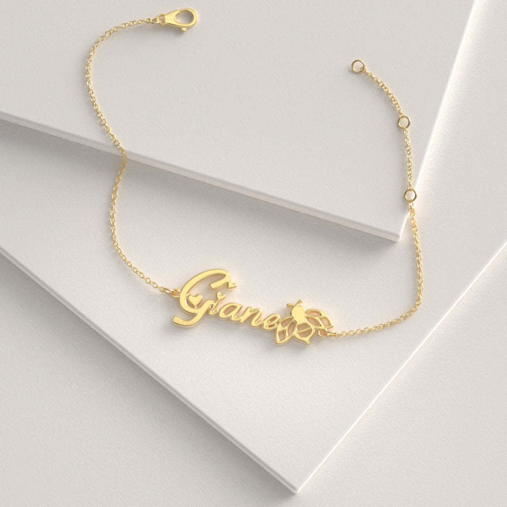 Custom Bee Name Bracelet Gift, Personalized The Best Gift For Your Dear - 