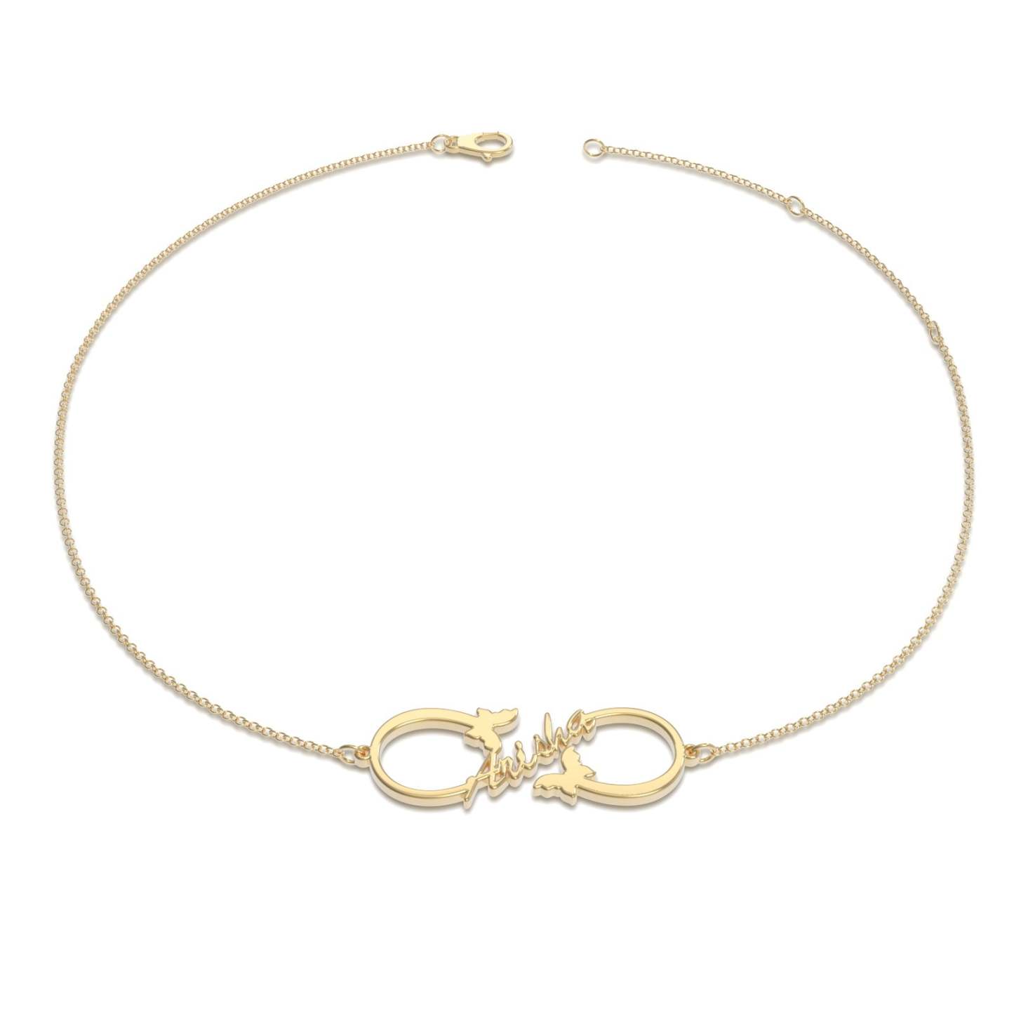 Infinity Name Bracelet, Custom Butterfly Name Bracelet Gift -