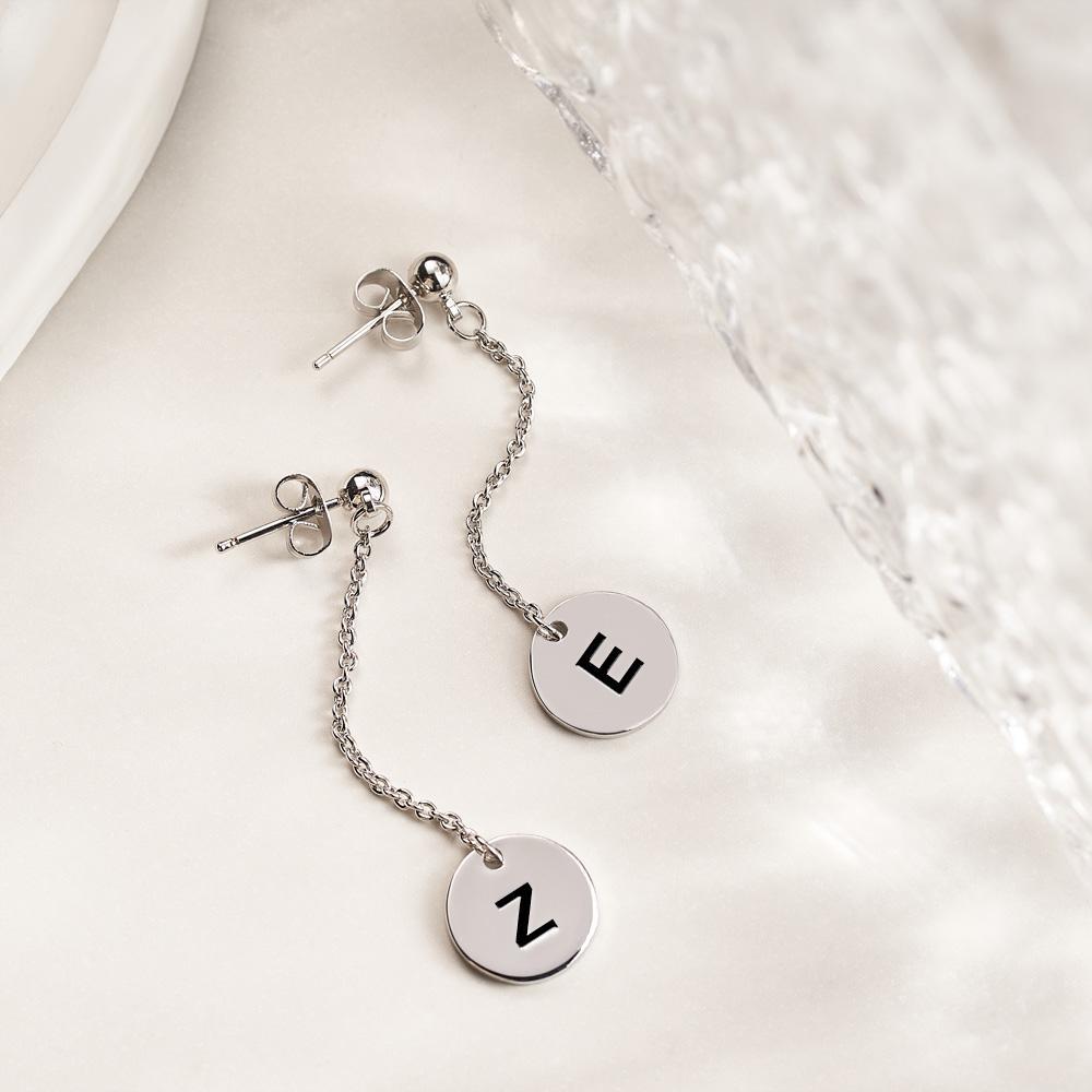 All of You Personalized Dangling Earrings with Initial Sweet and always Beautiful Gift - soufeelus