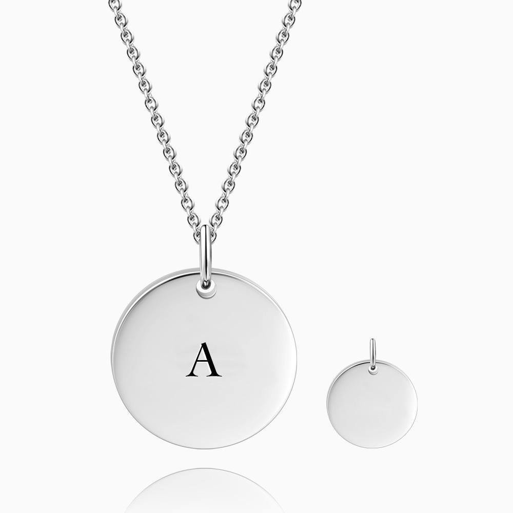 Initial Coin Necklace with Engraving - soufeelus