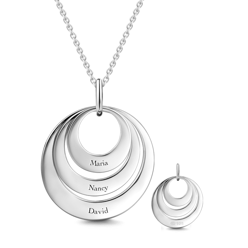 Gift for Mom - Engraved Three Disc Necklace - soufeelus