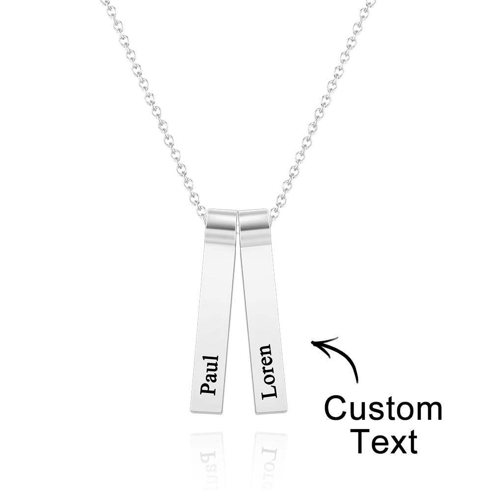 Custom Engraved Vertical 1-5 Names Necklace Stylish Personalized Pendant for Her - soufeelus