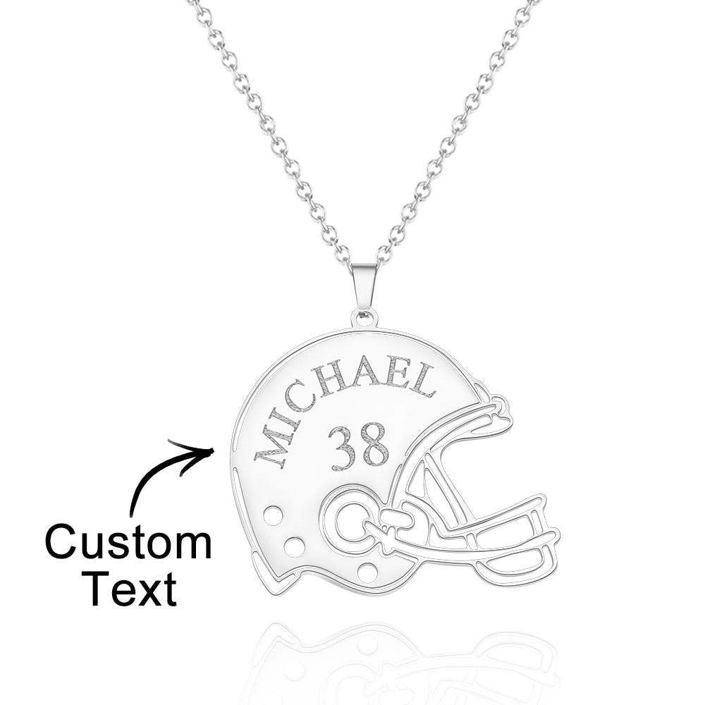 Custom Engraved Necklace Football Sports Helmet Gifts - soufeelus