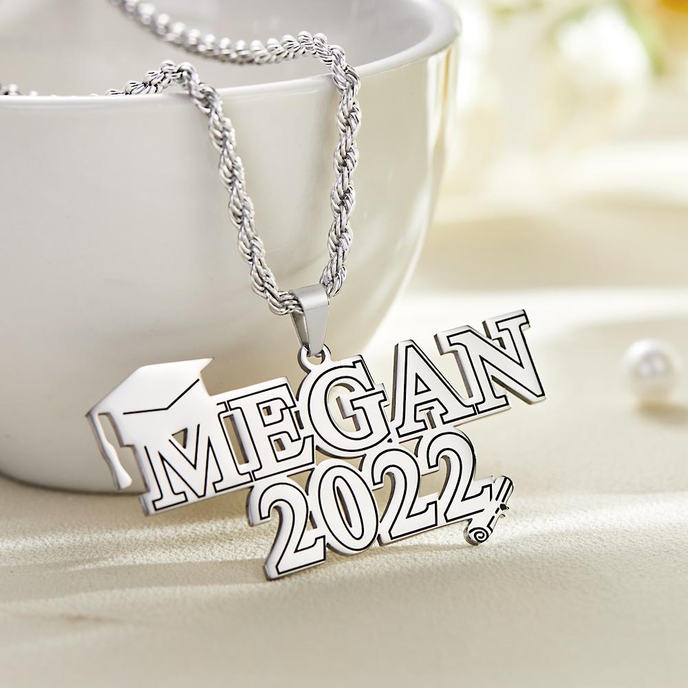 Custom Engraved Necklace Graduation Name Necklace Creative Graduation Gift - soufeelus