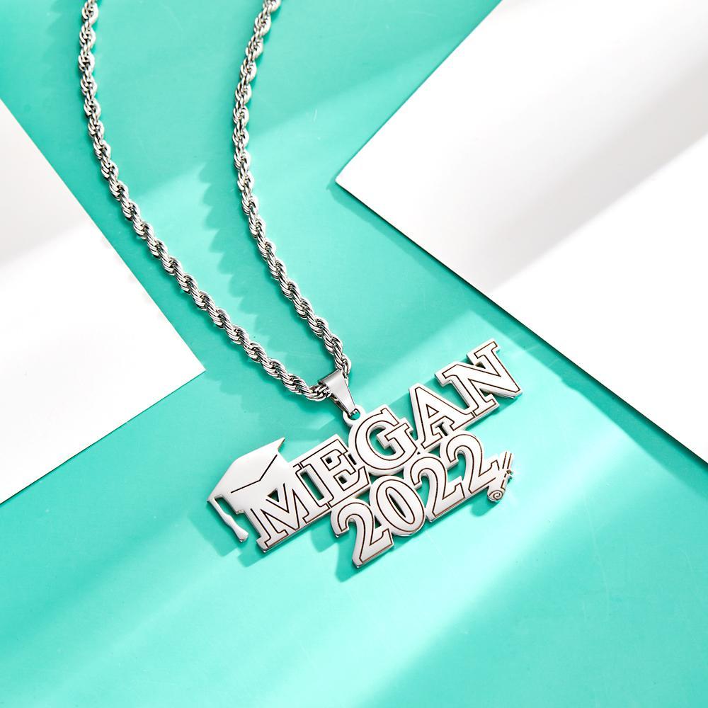 Custom Engraved Necklace Graduation Name Necklace Creative Graduation Gift - soufeelus