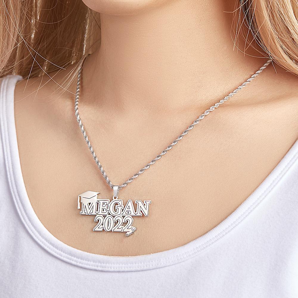 Custom Engraved Necklace Graduation Name Necklace Creative Graduation Gift - soufeelus