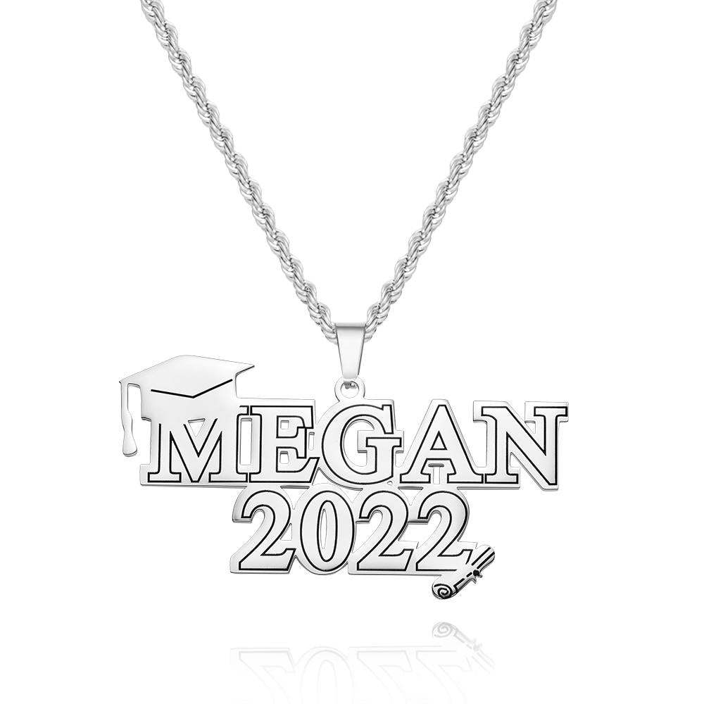 Custom Engraved Necklace Graduation Name Necklace Creative Graduation Gift - soufeelus