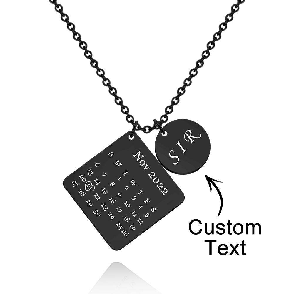 Custom Engraved Necklace Custom Date Calendar Commemorative Gifts - soufeelus