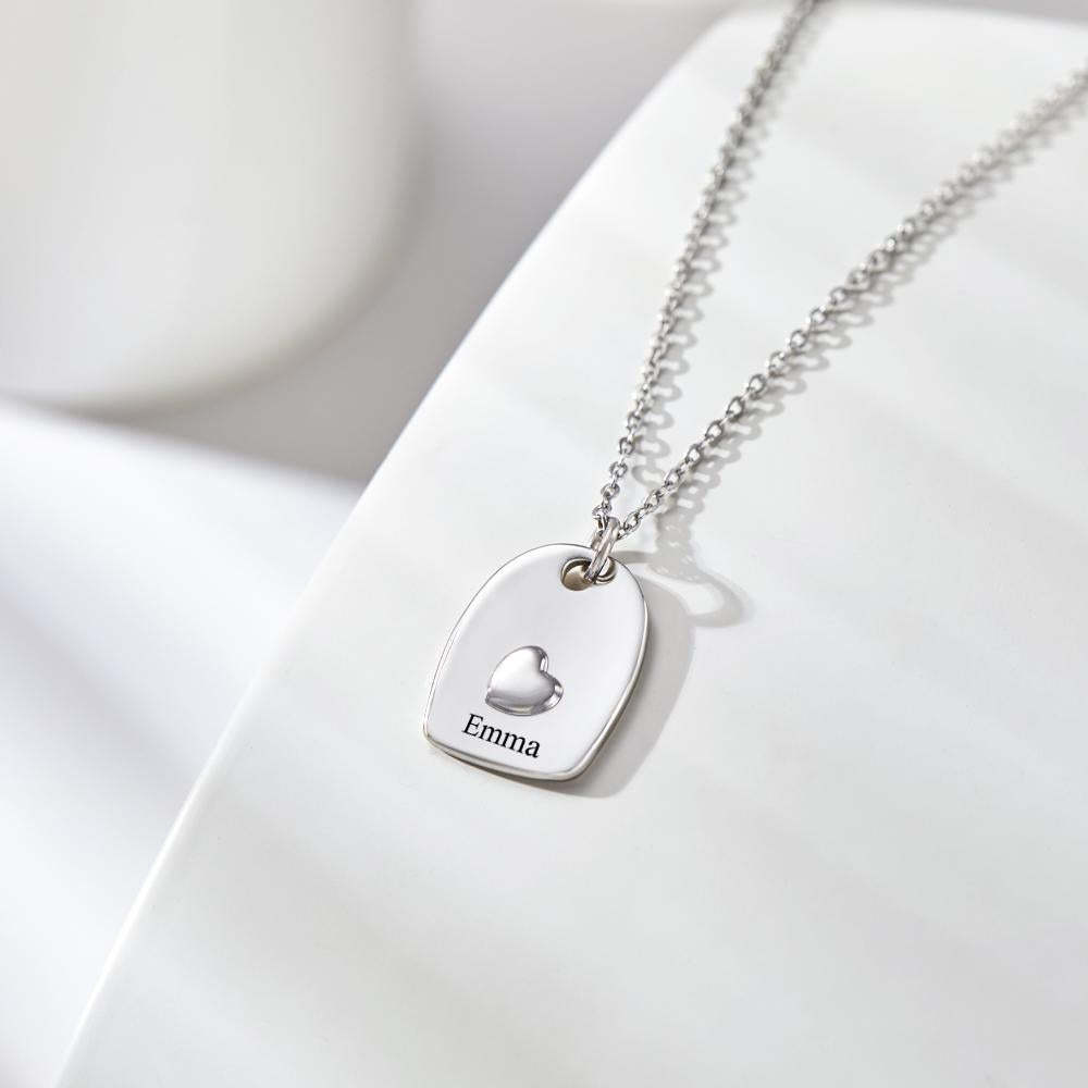 Custom Engraved Necklace Heart Matched Necklace Set Romantic Gift for Couple - soufeelus