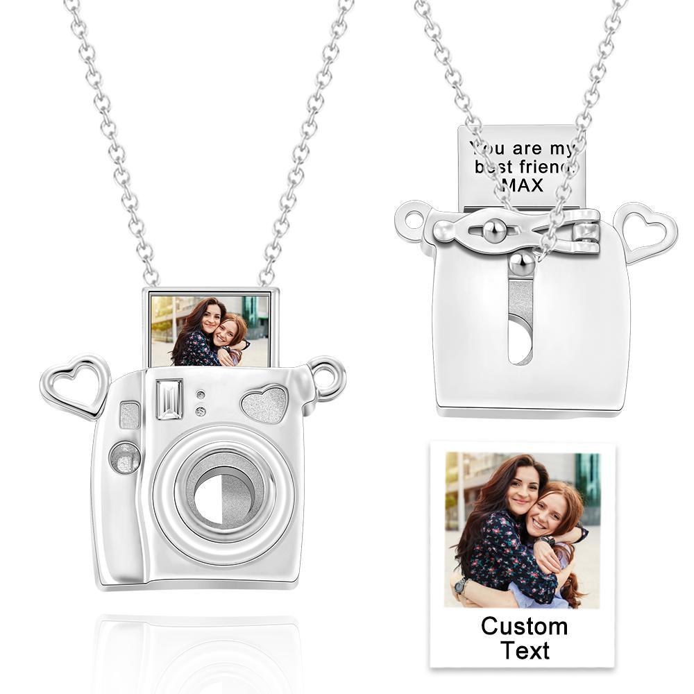 Custom Photo Engraved Necklace Camera Pendant Necklace Creative Gift for Friend - soufeelus