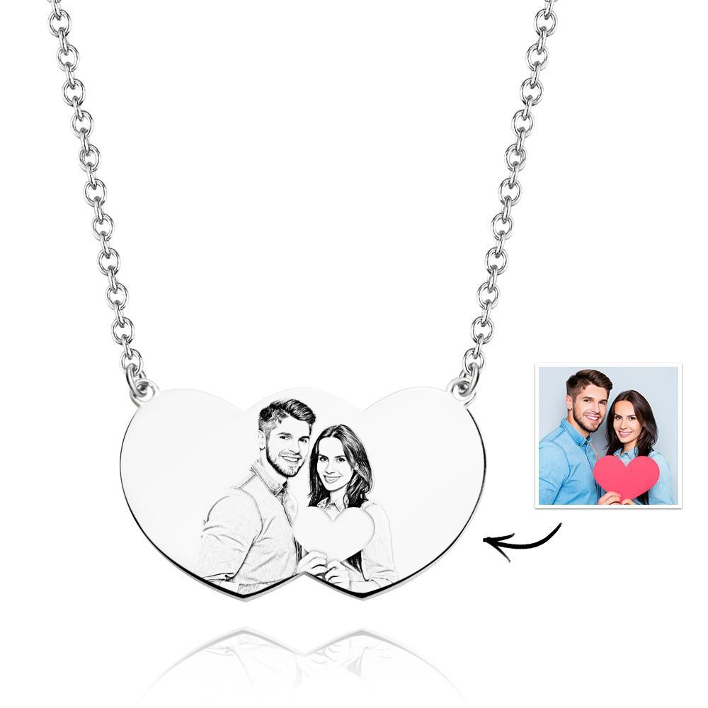 Custom Photo Necklace Close Heart Romantic Couple Gifts