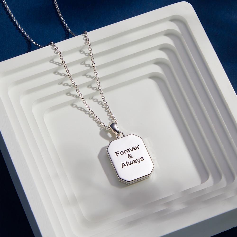 Custom Photo Engraved Necklace Shaped Open Cover Creative Pendant Gifts - soufeelus