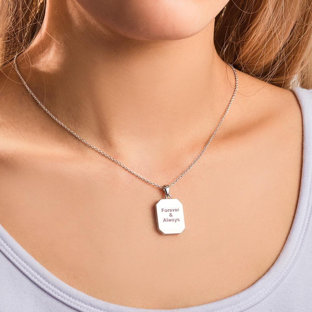 Custom Photo Engraved Necklace Shaped Open Cover Creative Pendant Gifts - soufeelus