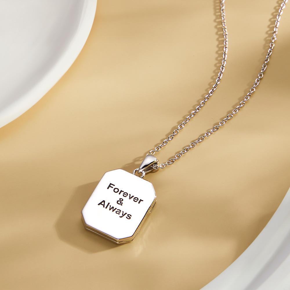 Custom Photo Engraved Necklace Shaped Open Cover Creative Pendant Gifts - soufeelus