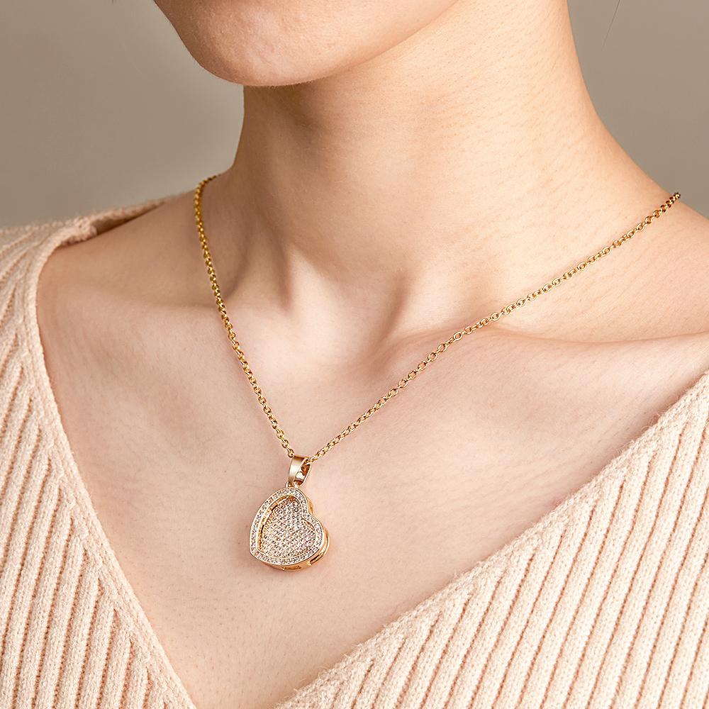 Sliding Custom Text Diamond Necklace Personalized Fashion Women Jewelry - soufeelus