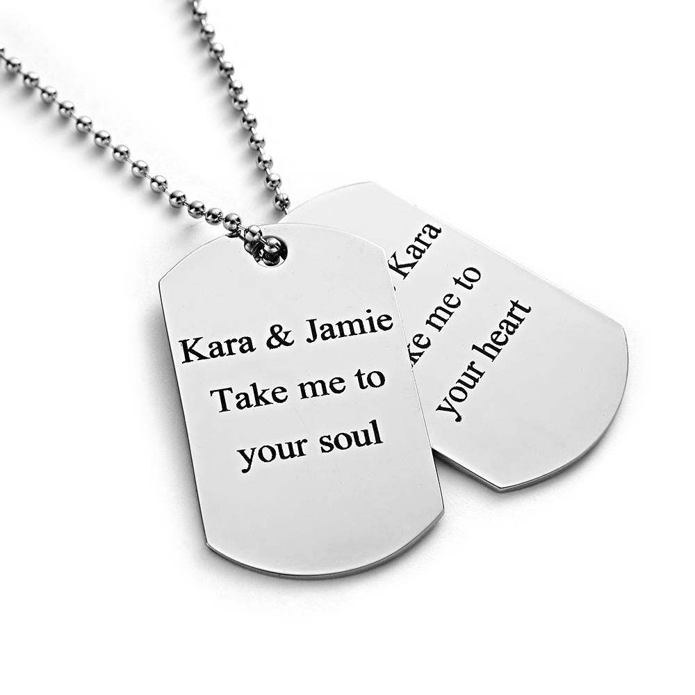 Custom Double Dog Tag Necklace Personalized Men's Jewelry for Wedding Gift And Anniversary - soufeelus