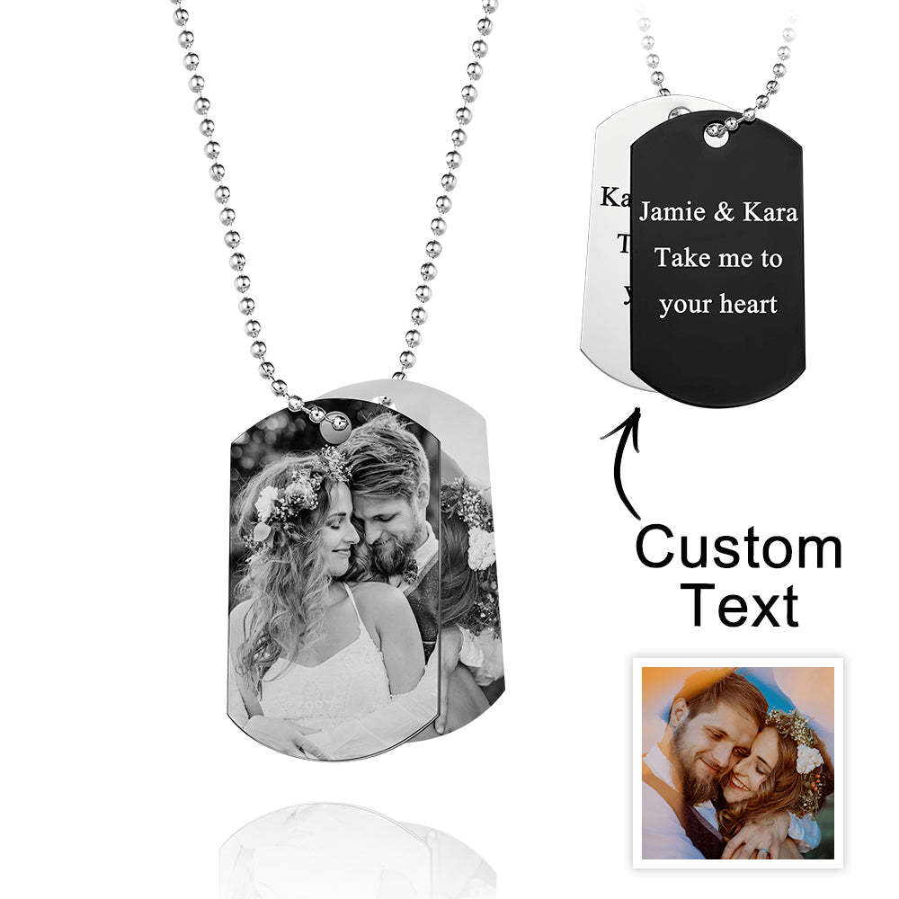 Custom Double Dog Tag Necklace Personalized Men's Jewelry for Wedding Gift And Anniversary - soufeelus