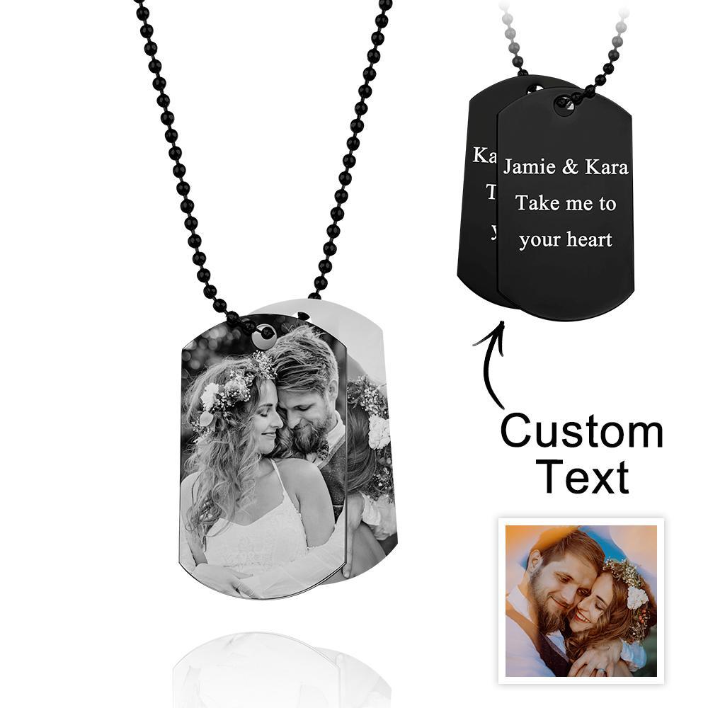 Custom Double Dog Tag Necklace Personalized Men's Jewelry for Wedding Gift And Anniversary - soufeelus