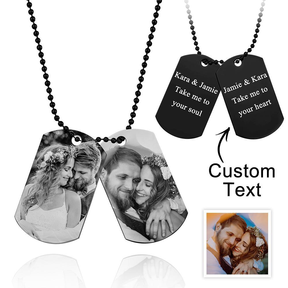 Custom Double Dog Tag Necklace Personalized Men's Jewelry for Wedding Gift And Anniversary - soufeelus