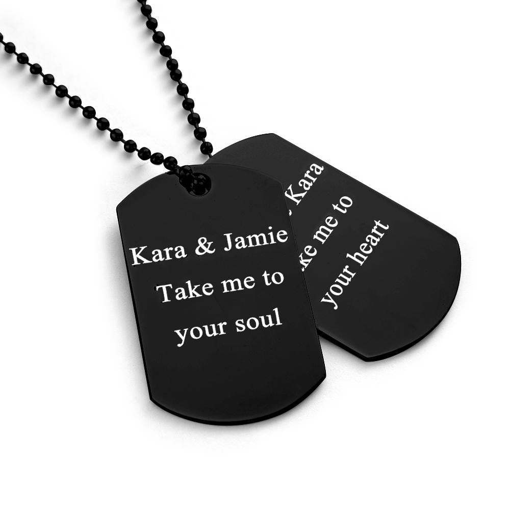 Custom Double Dog Tag Necklace Personalized Men's Jewelry for Wedding Gift And Anniversary - soufeelus