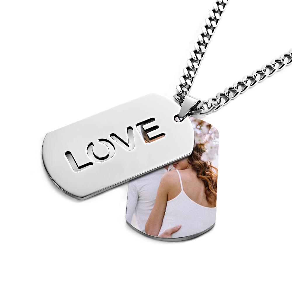 Double Dog Tag Personalised Message Steel Mens Pendants Men Women Boyfriend Bride Groomsman Gift - soufeelus