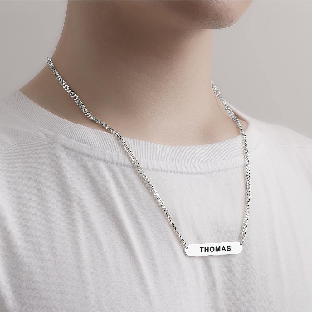 Custom Men's Necklace Engraved Necklace Thick Chain Punk Rose Gold Plated - soufeelus