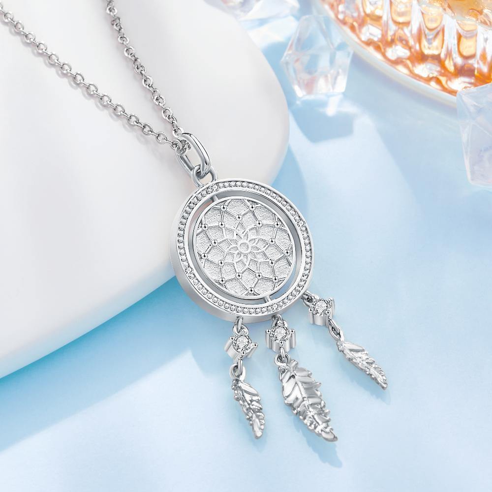 Engraved Necklace Dream Catcher Necklace Wishing Dream Memorial Gifts for Her - soufeelus