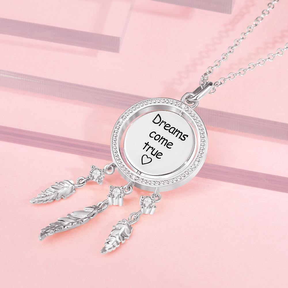 Engraved Necklace Dream Catcher Necklace Wishing Dream Memorial Gifts for Her - soufeelus