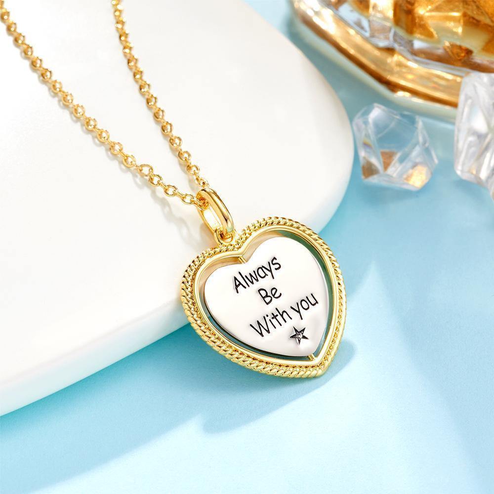 Engraved Necklace Rose Night Sky Wishing Coin Necklace Custom Necklace 14k Gold Plated - soufeelus