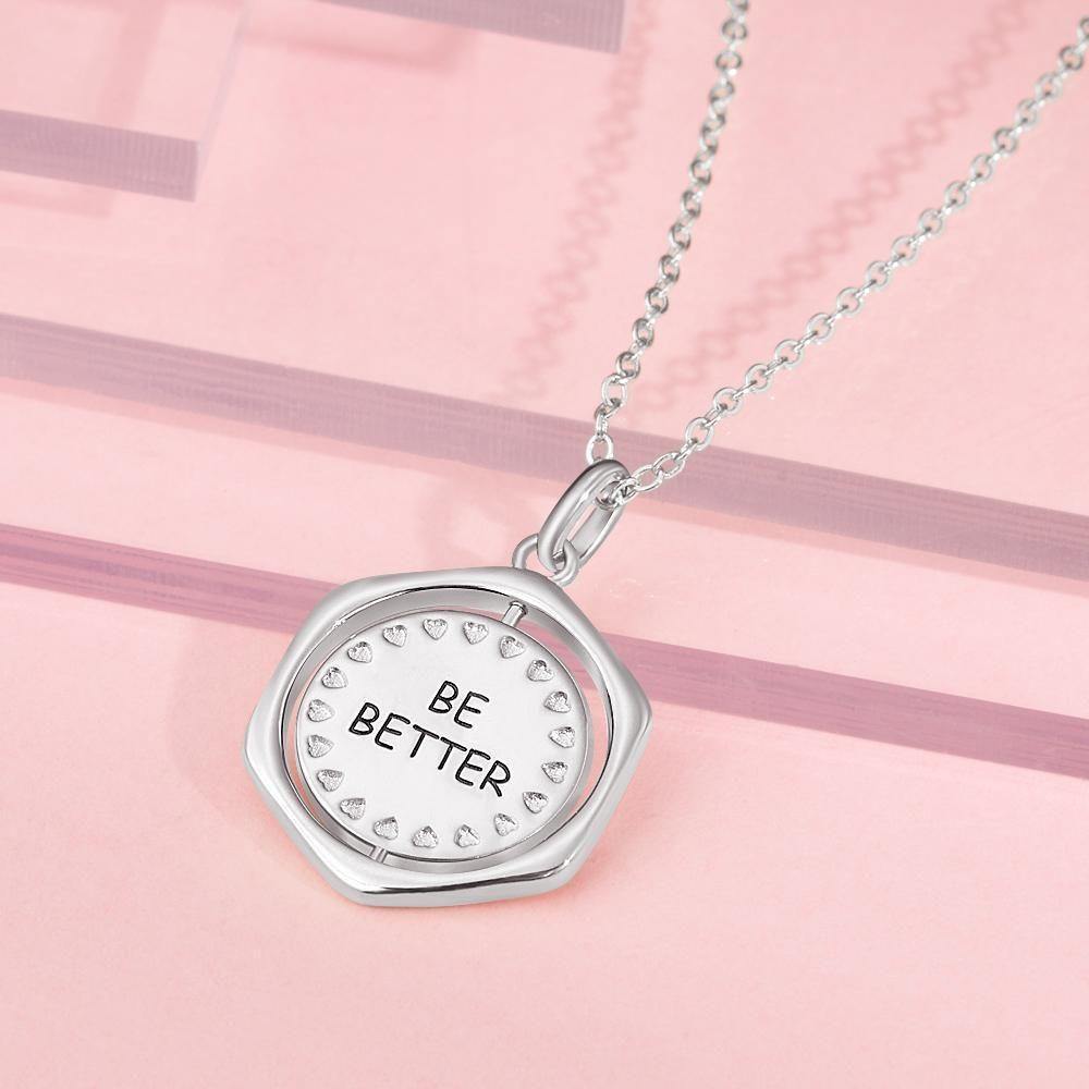 Engraved Necklace Wishing Coin Seal Memorial Gifts for Her - soufeelus