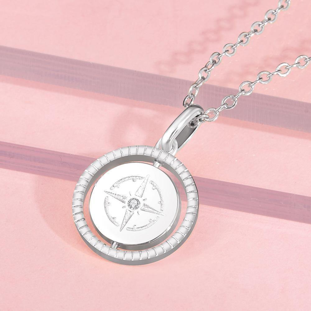 Engraved Necklace Guide Coin Memorial Gifts for Her Silver - soufeelus