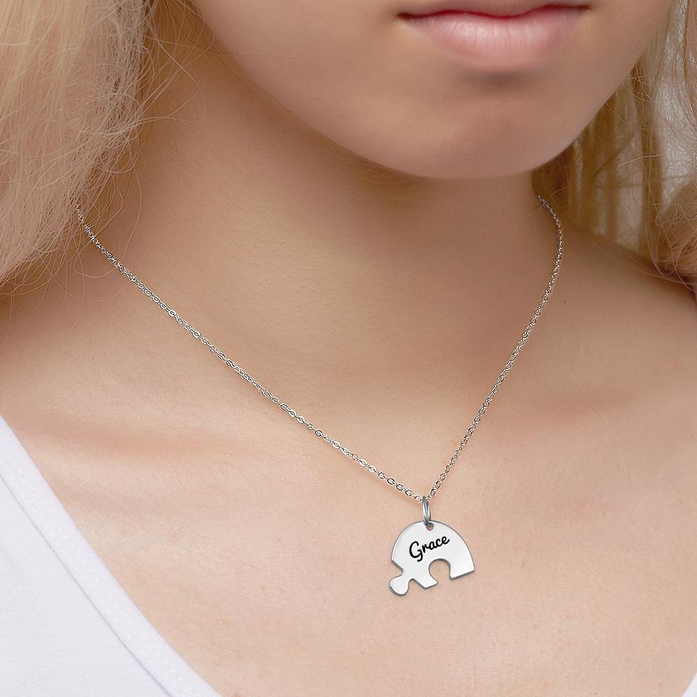 Puzzle Necklace Family Necklace Engraved Necklace - soufeelus