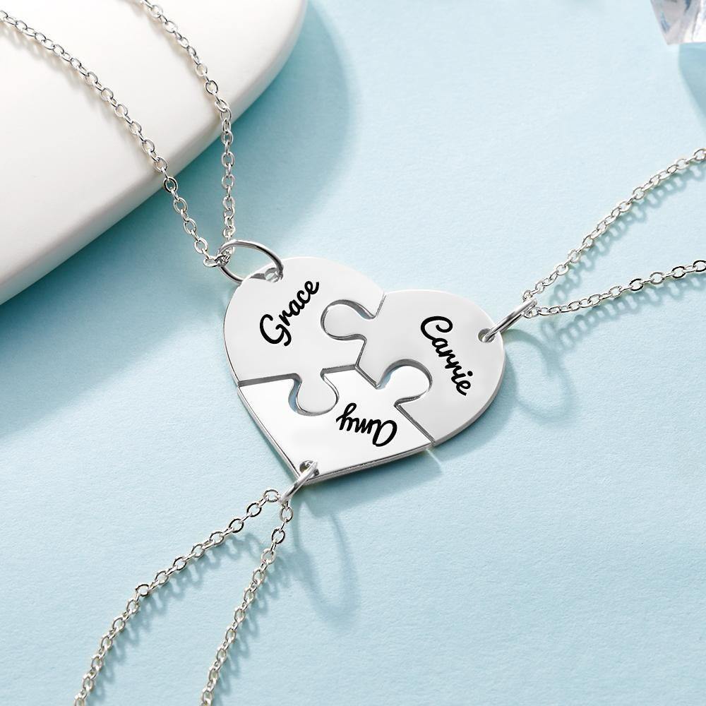 Puzzle Necklace Family Necklace Engraved Necklace - soufeelus