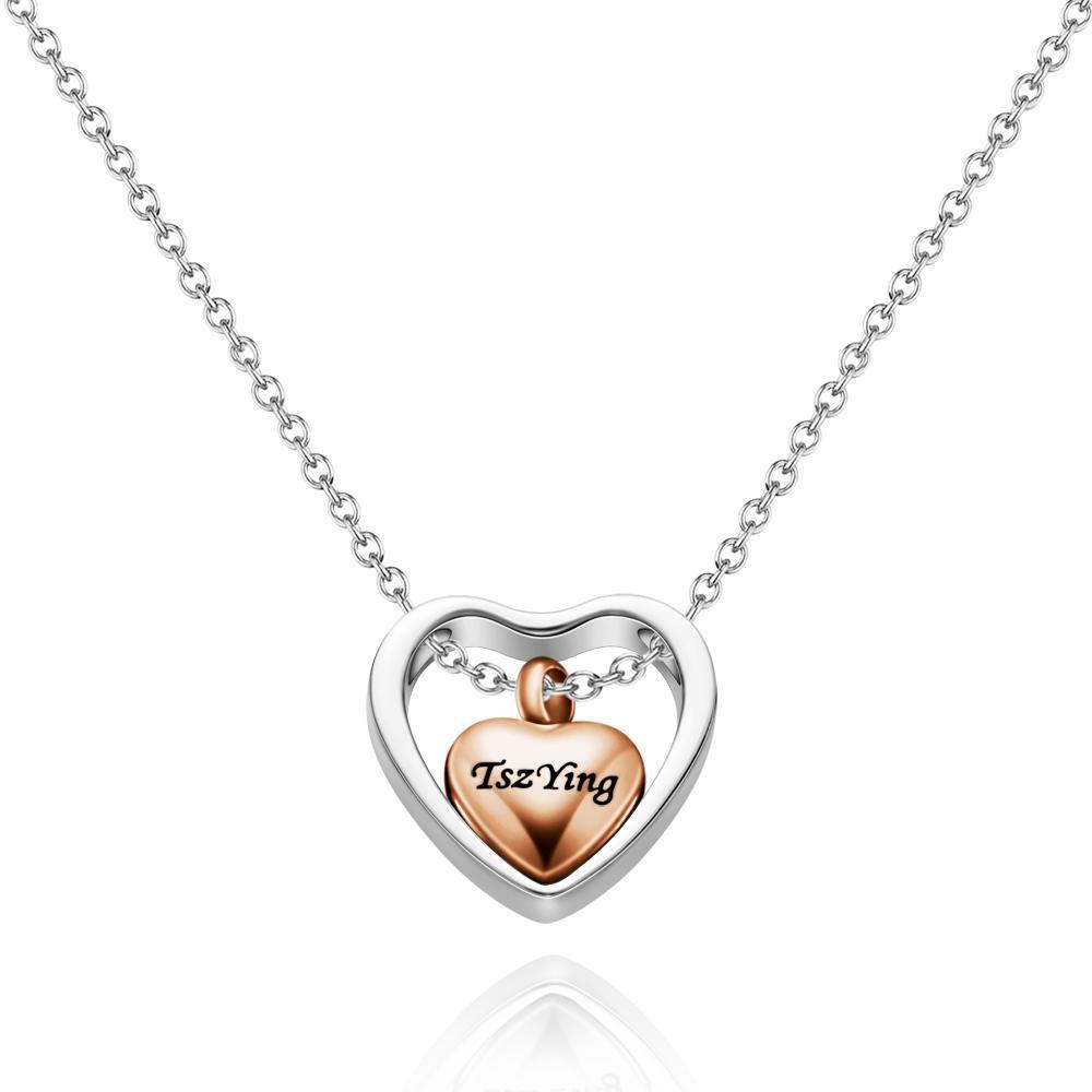 Custom Engraved Heart Memorial Urn Pendant Necklace