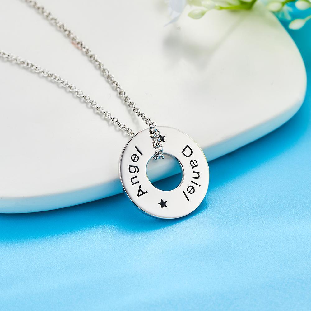 Custom Engraved Necklace Simple Ring Personalized Gifts