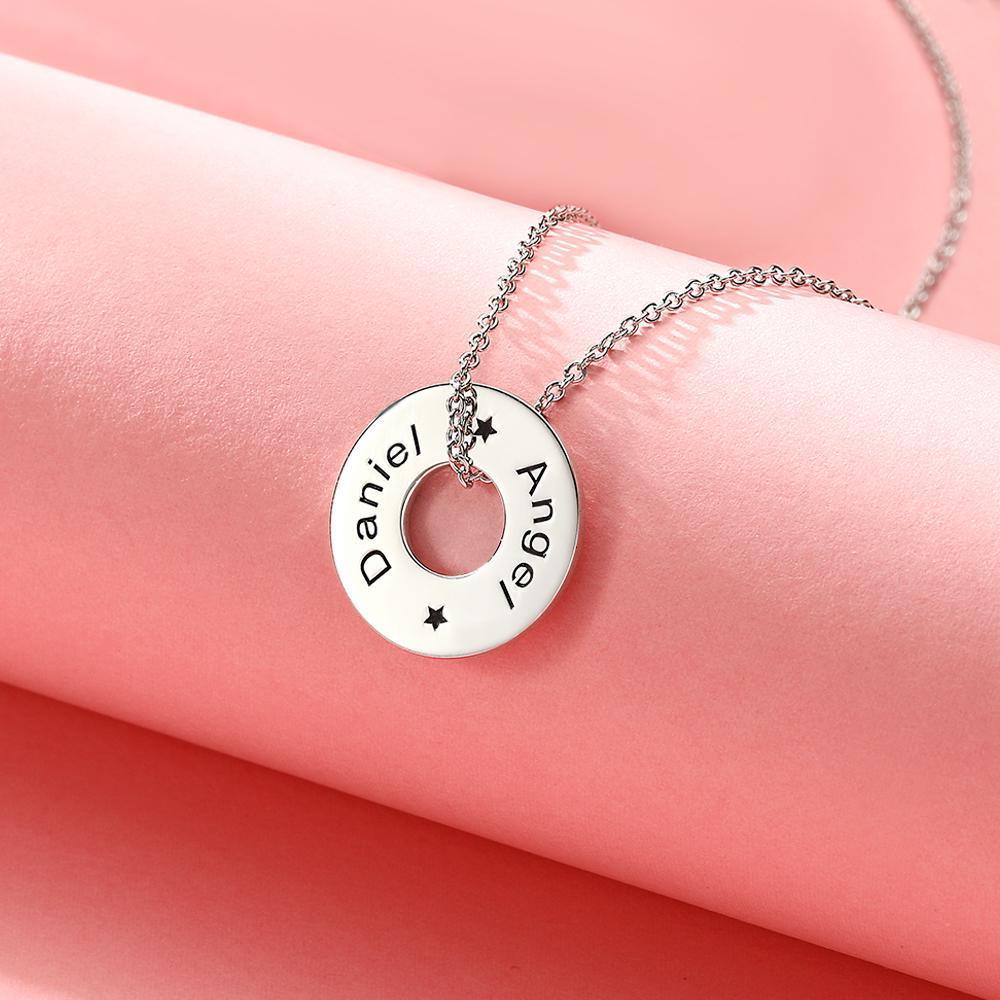 Custom Engraved Necklace Simple Ring Personalized Gifts