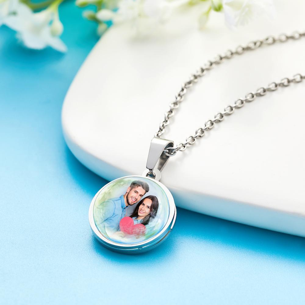 Custom Photo Double Sided Image Transfer Necklace A Christmas Gift For Her