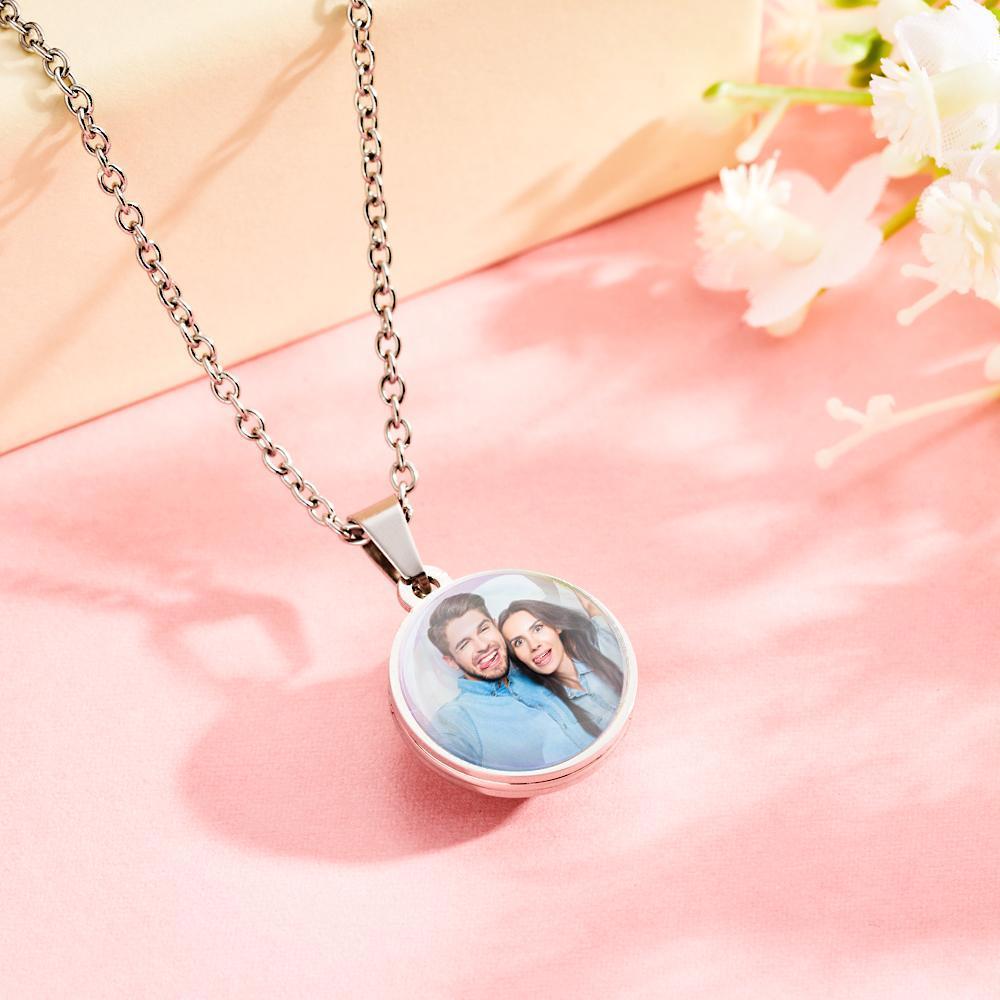 Custom Photo Double Sided Image Transfer Necklace A Christmas Gift For Her