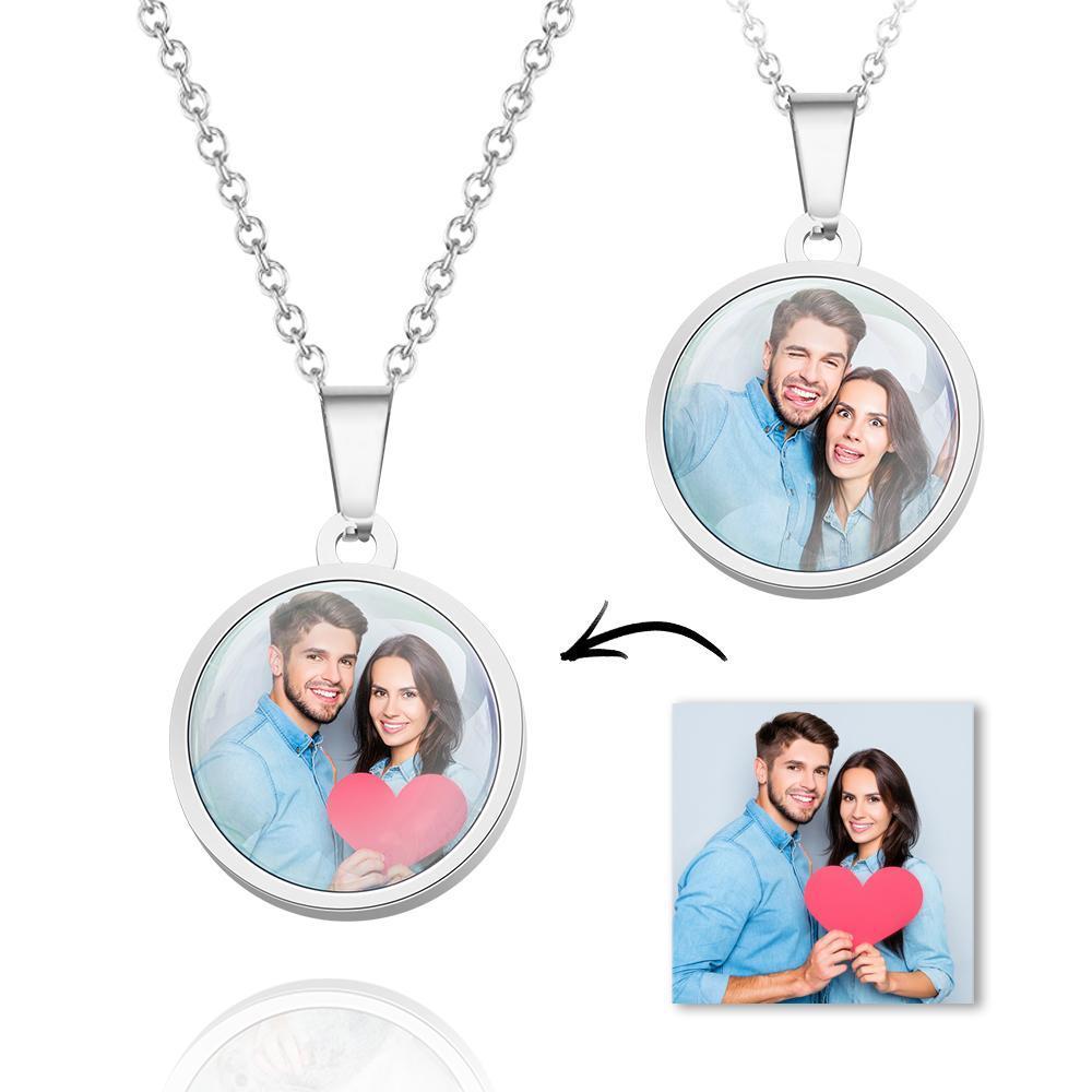 Custom Photo Double Sided Image Transfer Necklace A Christmas Gift For Her