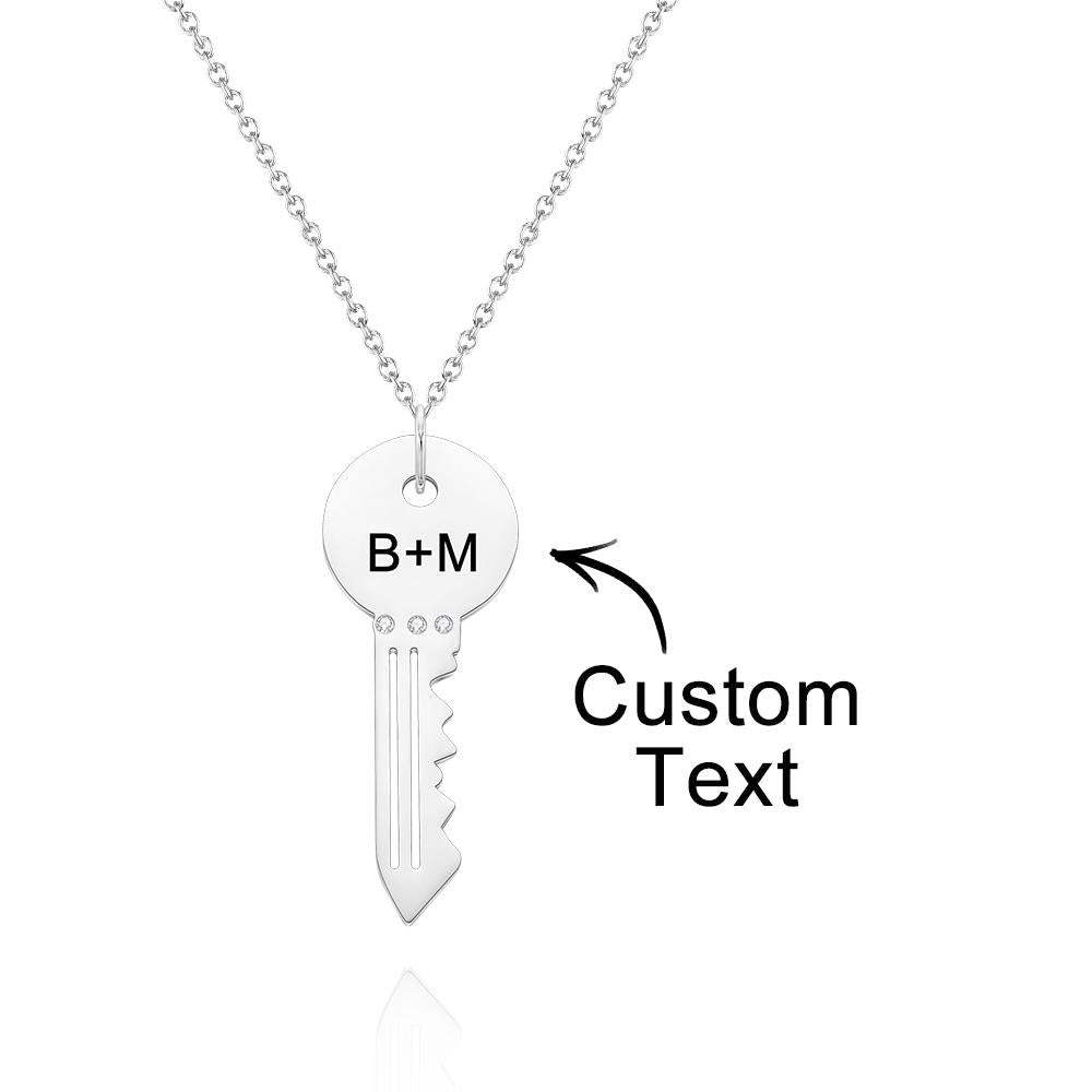 Custom Engraved Necklace Fashion Creative Key Gifts - 