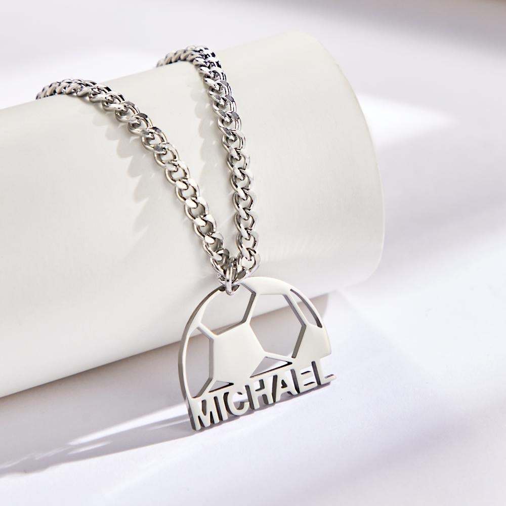 Custom Engraved Football Name Necklace Special Gift for Him - 