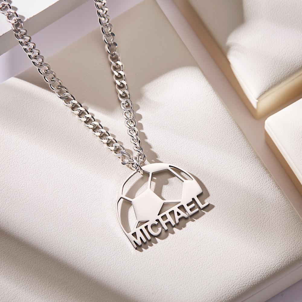 Custom Engraved Football Name Necklace Special Gift for Him - 