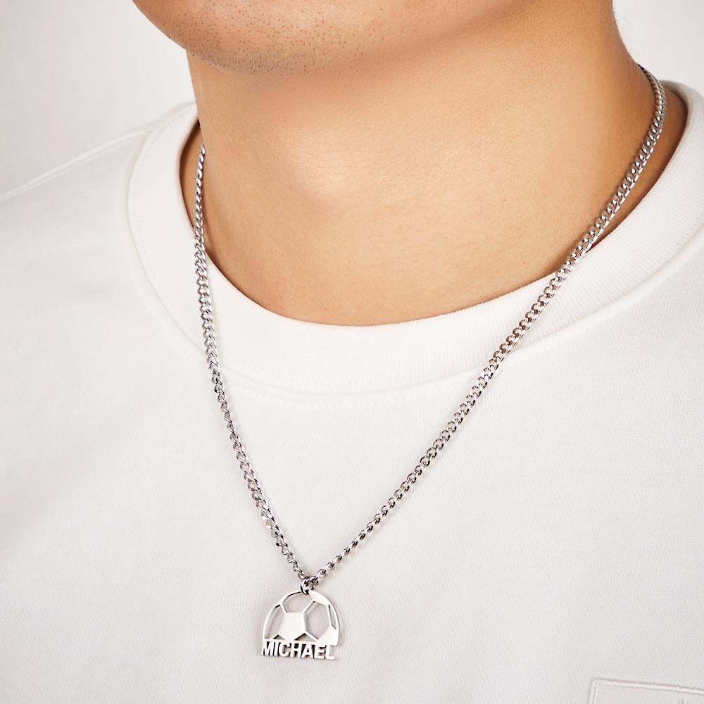 Custom Engraved Football Name Necklace Special Gift for Him - 