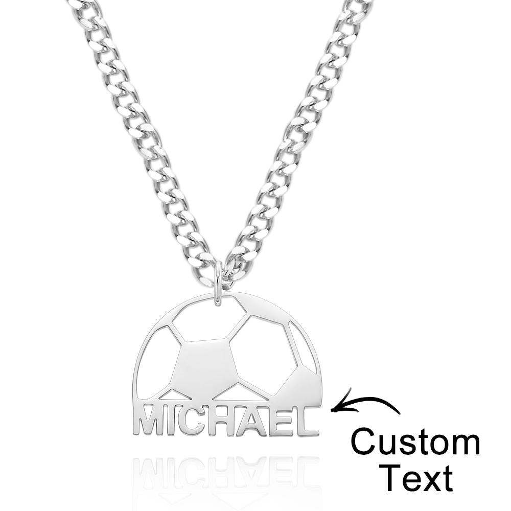 Custom Engraved Football Name Necklace Special Gift for Him - 