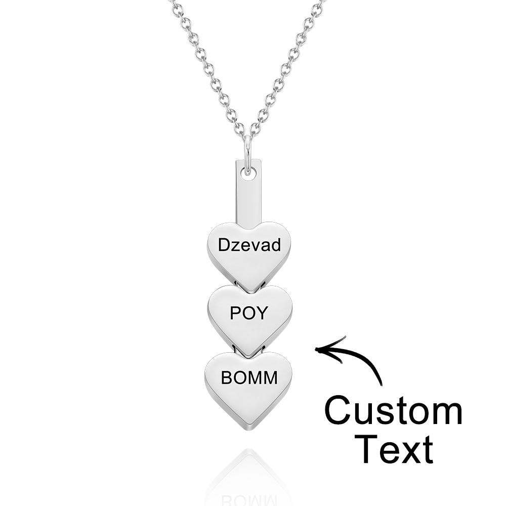 Custom Engraved Necklace Peach Heart Stitching Necklace Gift for Her -