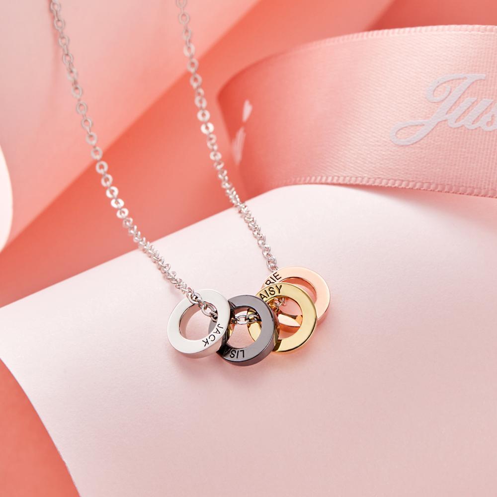 Custom Engraved Necklace Family Bead Necklace Gifts -