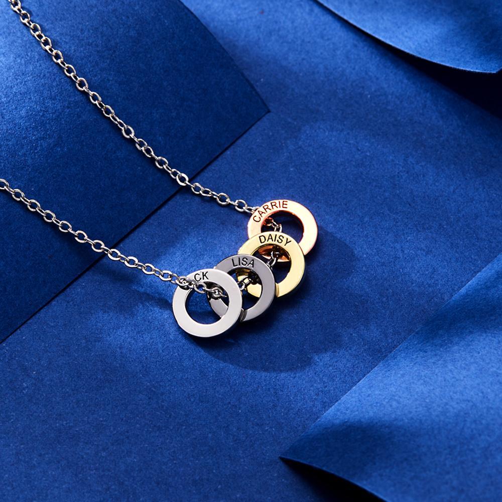 Custom Engraved Necklace Family Bead Necklace Gifts -