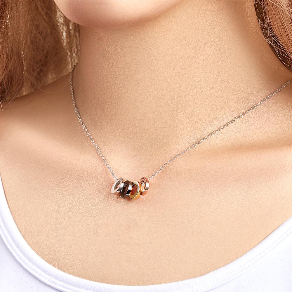 Custom Engraved Necklace Family Bead Necklace Gifts -