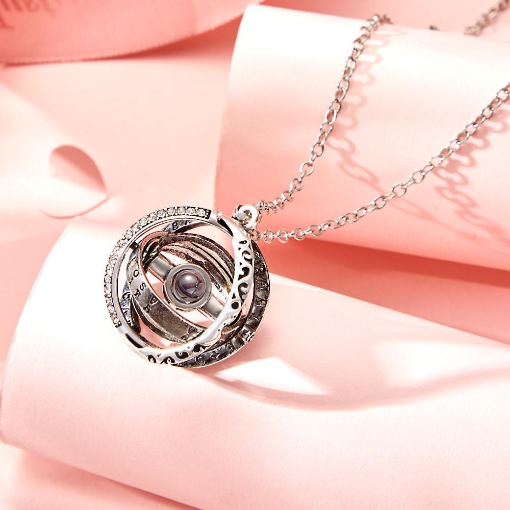 Custom Photo Projection Necklace Astronomical Ball Necklace Gift for Her -